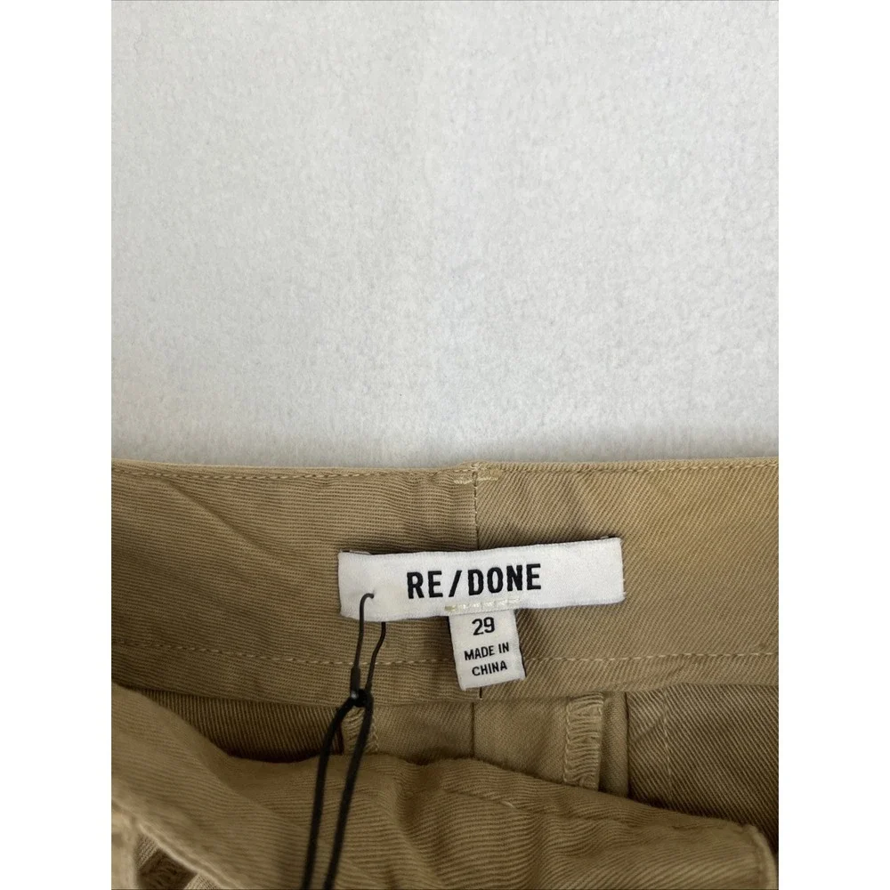 RE/DONE 90s High-Rise Loose Trousers 29 Button Fly Twill Chino Washed Khaki